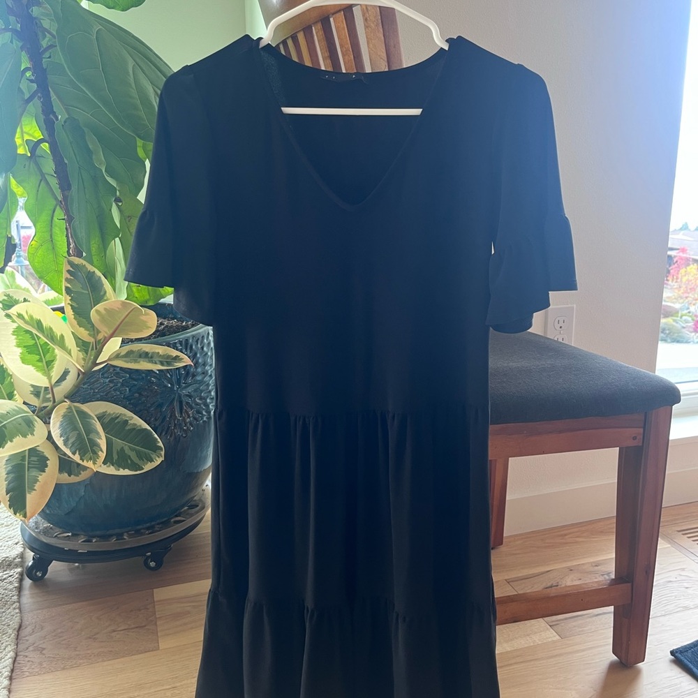 Tiana B. Classic Black Midi Dress